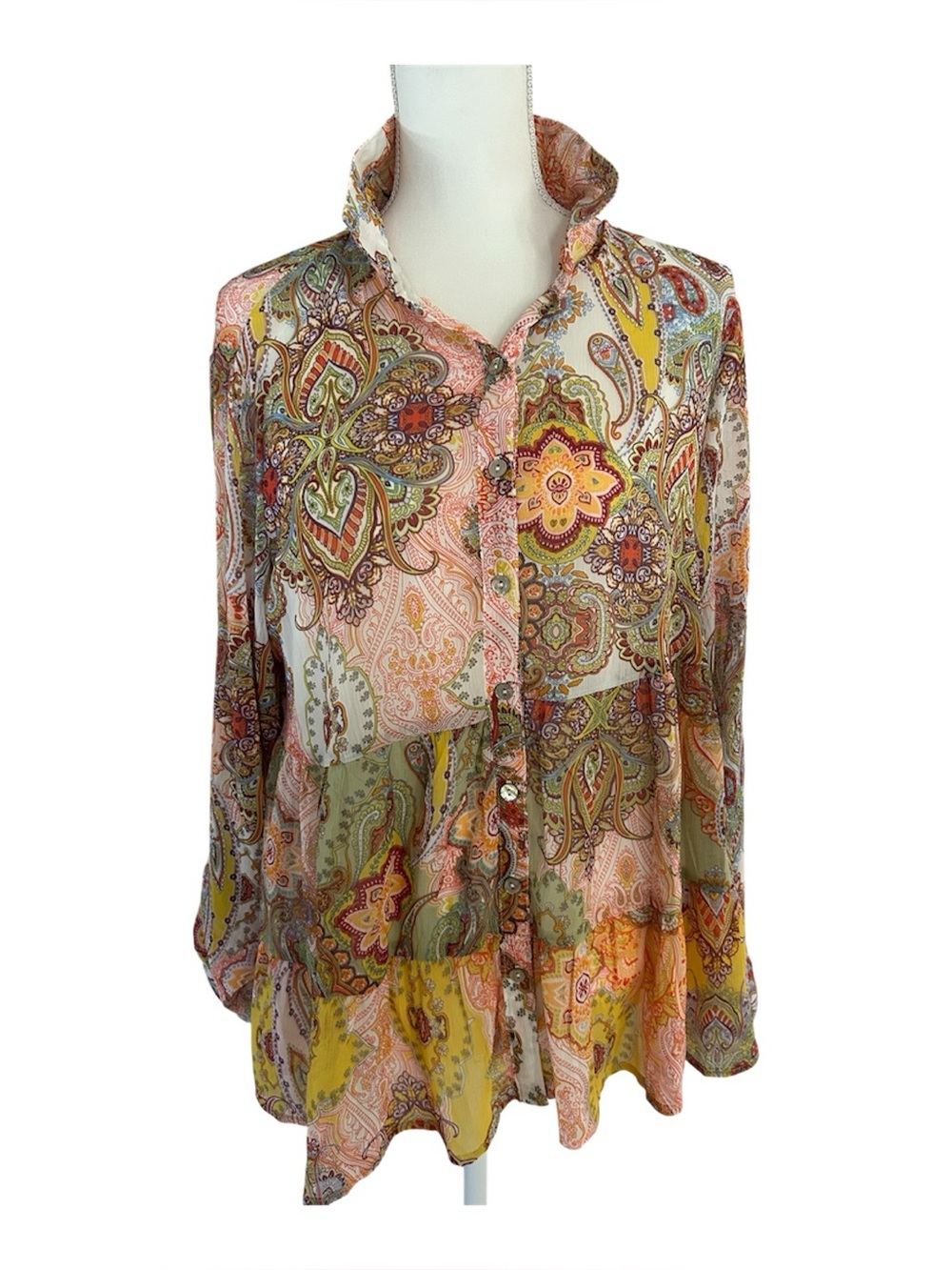 Figueroa and Flower Paisley Tiered Blouse